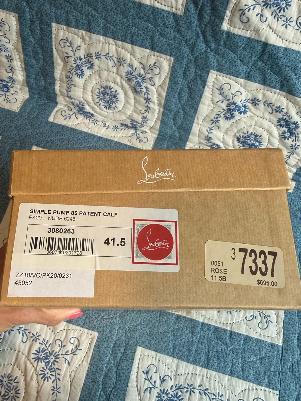 CHRISTIAN LOUBOUTIN Simple Pump 85 patent nude pump 41.5